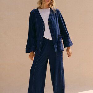 Free People free-est Strada Set - Wide Leg Pants Flyaway Cardigan